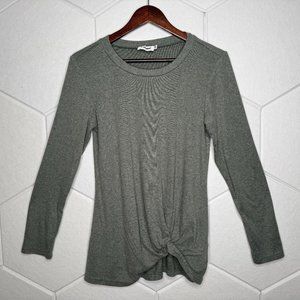 Green Long Shirt with Front Knot Detail – Women’s Small